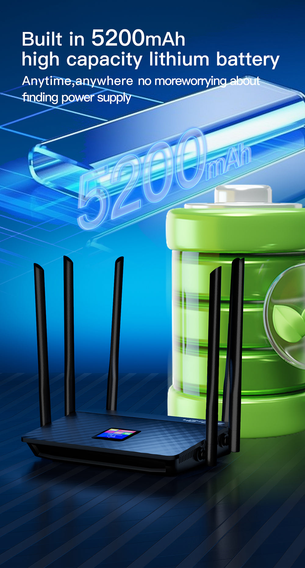 LTE 4G CPE With 6 Antennas Gain Signal