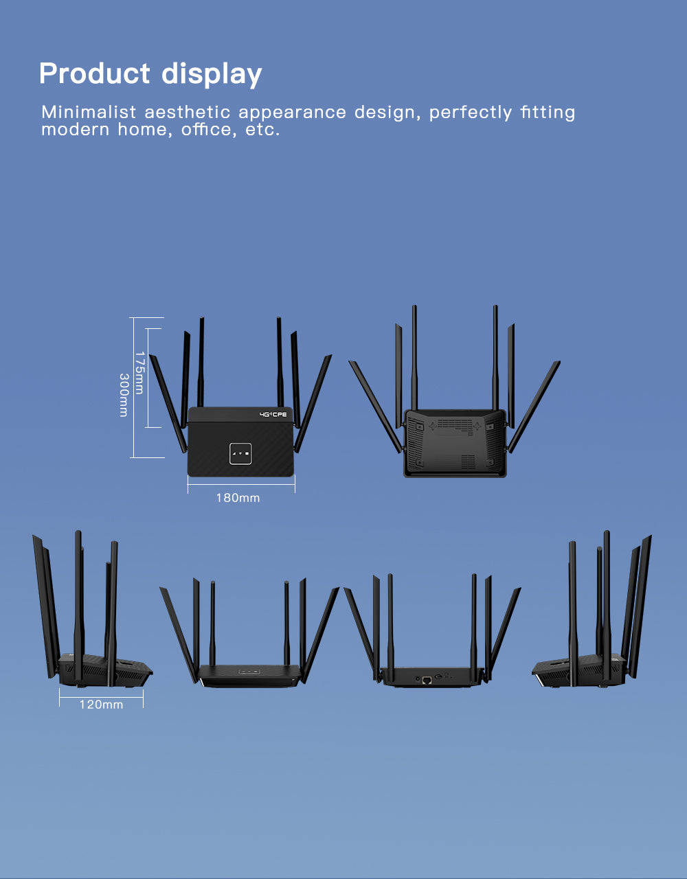 LTE 4G CPE With 6 Antennas Gain Signal