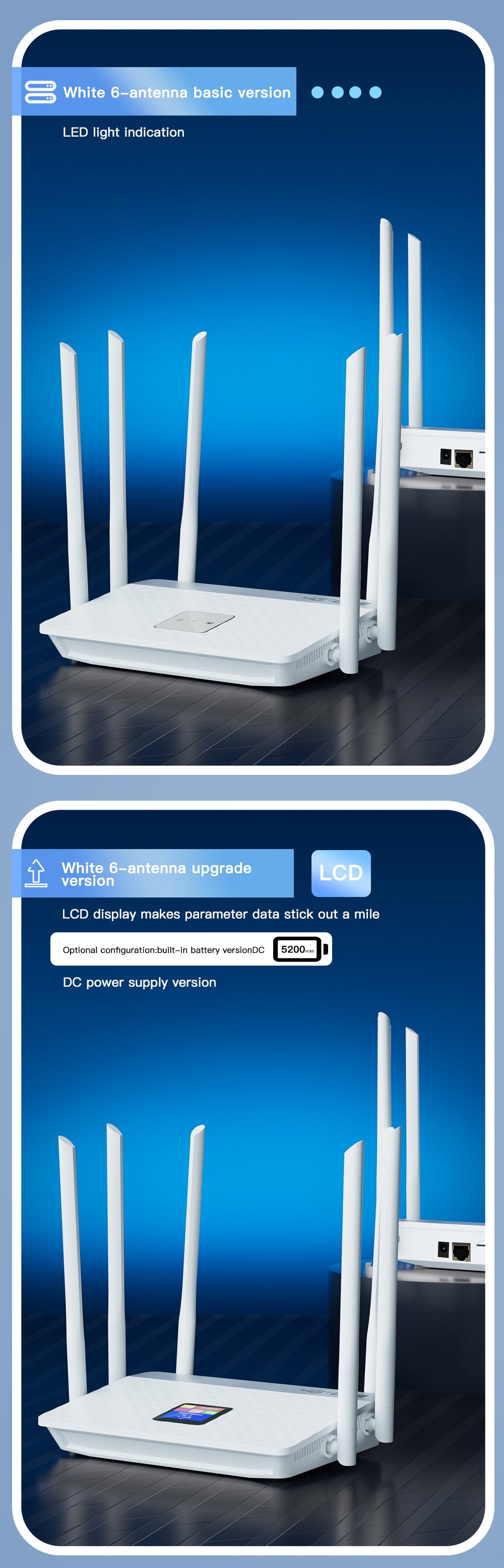 LTE 4G CPE With 6 Antennas Gain Signal