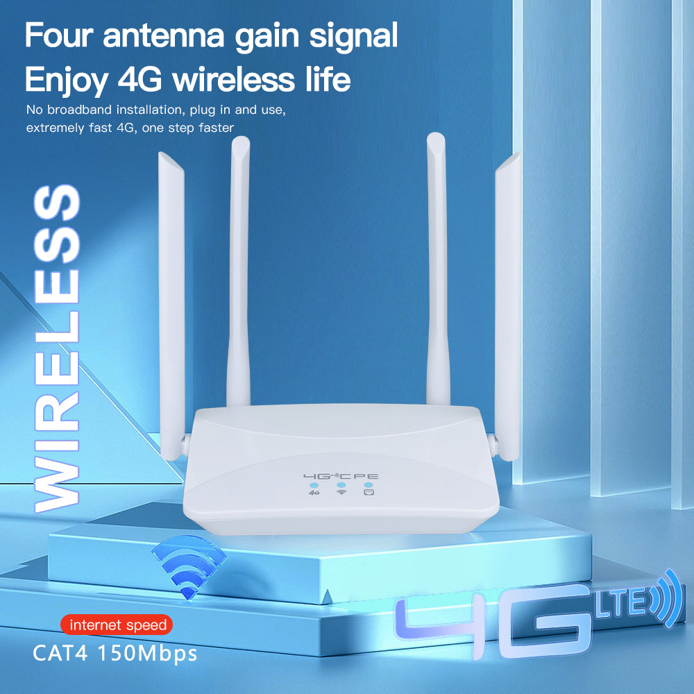 LTE 4G Wireless Router with Four High Gain Antennas