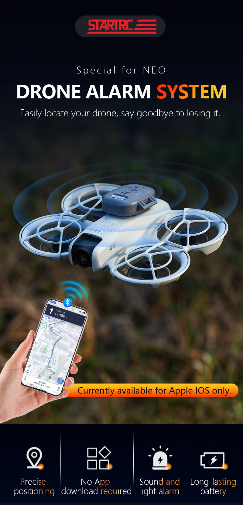 Drone Alarm Tracker for DJI Neo