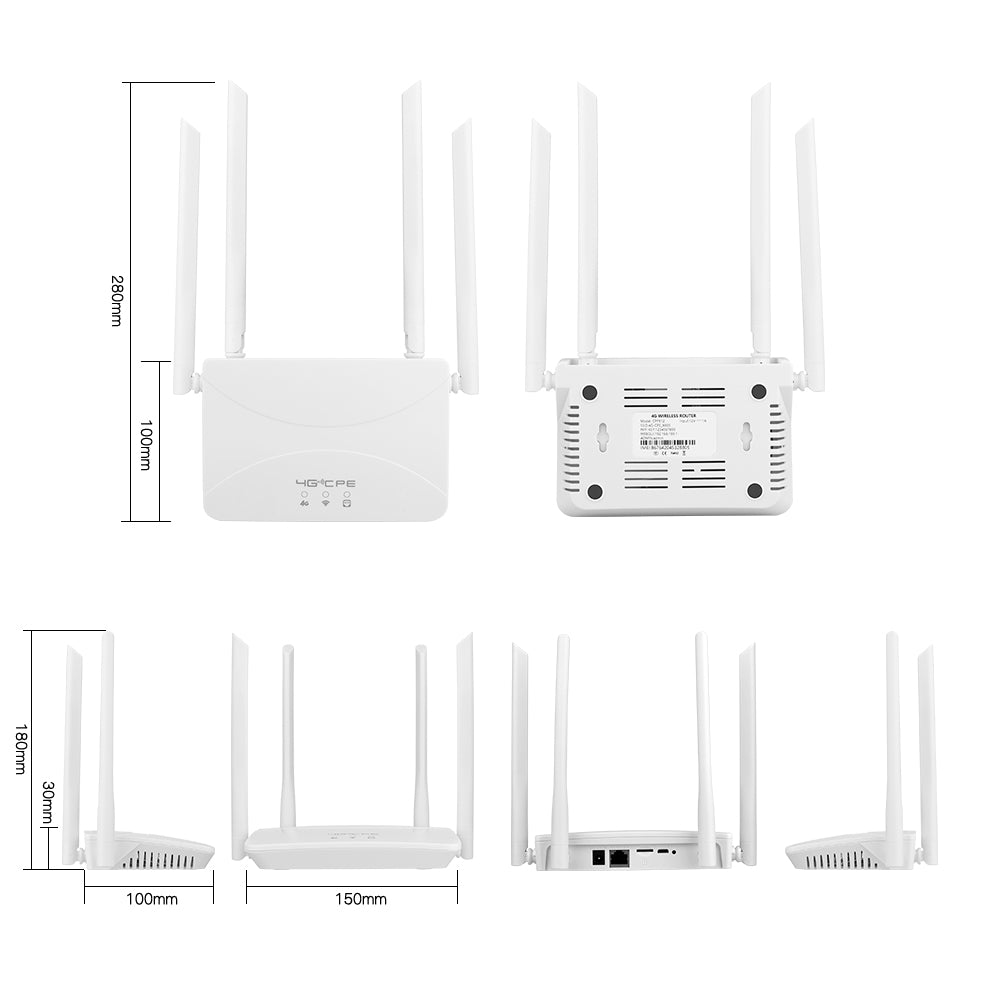 LTE 4G Wireless Router with Four High Gain Antennas