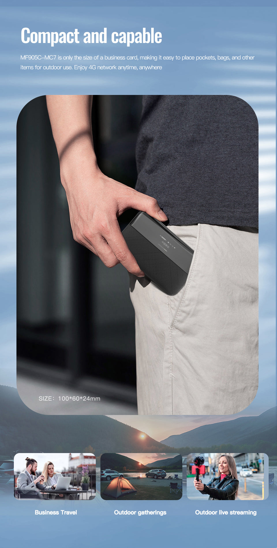 LTE 4G Portable MiFi with LCD Display