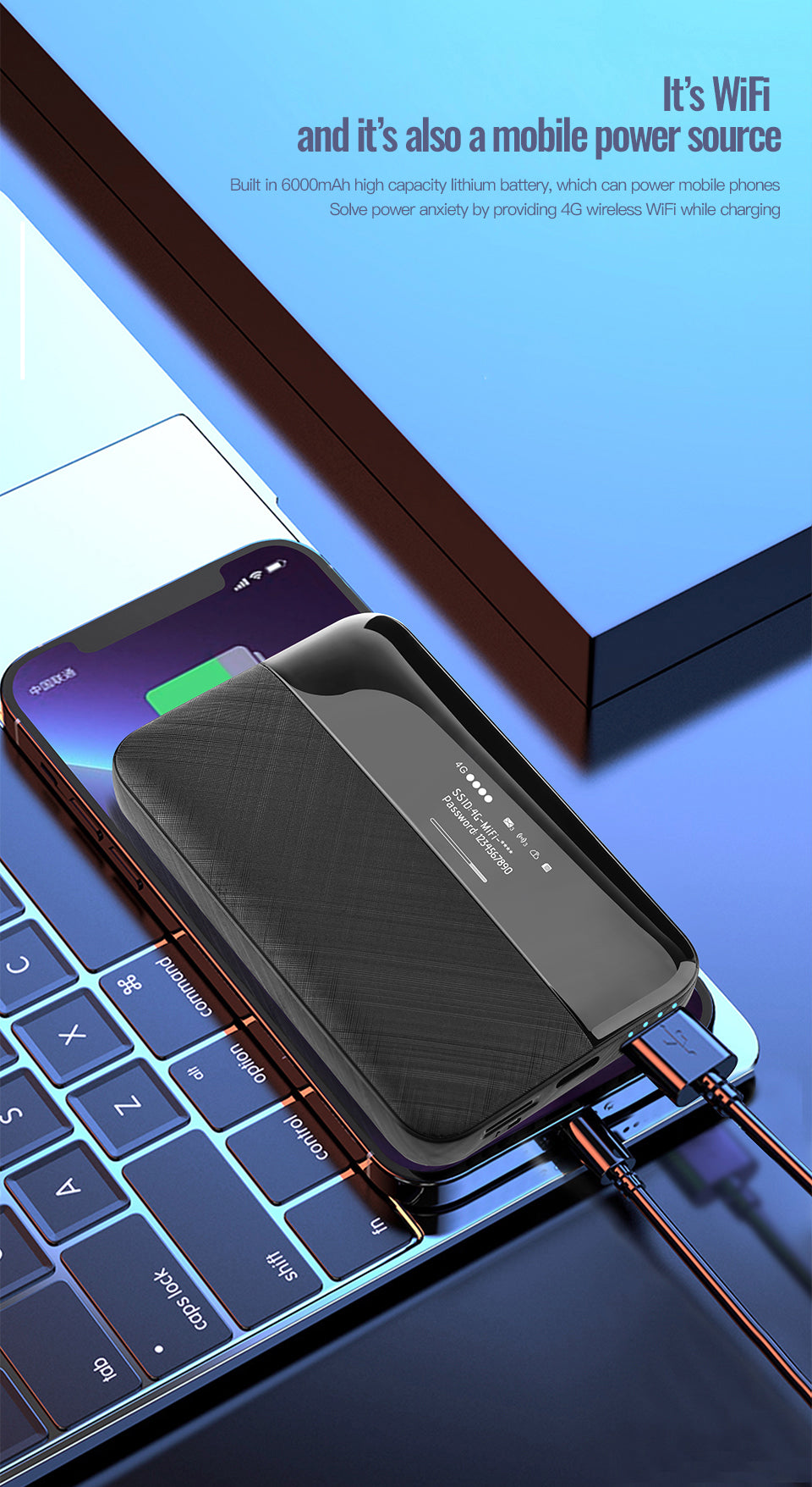 LTE 4G Portable MiFi with LCD Display